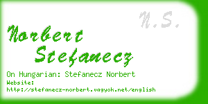 norbert stefanecz business card